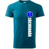 Nápis Záchranár + hviezda - Klasické pánske tričko vyššej gramáže - 3XL ( Petrolejová )