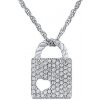 Silvego Strieborný náhrdelník s príveskom zámku lásky s Brilliance Zirconia - 42 + 5 cm ZT2002NW