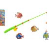Teddies Hra ryby rybár magnetické plast 4 ks a prút plast 44 cm asst 2 farby na karte