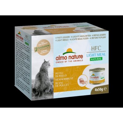 Almo Nature HFC Natural Light Meal cat kuracie prsia v šťave MEGA PACK 4x 50g