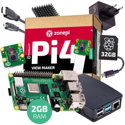 Zonepi Raspberry Pi 4B 2GB RPi kamera V2 + 32 GB microSD + príslušenstvo