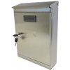 Nerezová poštová schránka 370x250x90mm, s poklopom, INOX