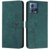 Peňaženkové kožené puzdro Heart na Motorola Edge 30 Fusion - Zelená