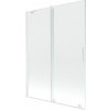MEXEN/S - Velar Dvojkrídlová posuvná vaňová zástena 130 x 150 cm, transparent, biela 896-130-000-01-20