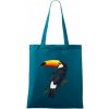 Tukan kreslený - Taška bavlnená - 42 x 38 cm ( Petrolejová )