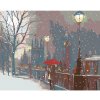 Diamondi Diamantové maľovanie - MILENCI NA MOSTE A PADAJÚCI SNEH Rámovanie: vypnuté plátno na rám, Rozmer: 40x50 cm