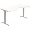 Hobis Pracovný stôl Motion Ergo, PO, 3S, 180x61-128x90 cm, biela/sivá