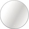 LED Okrúhle zrkadlo do kúpeľne v čiernom ráme ROUND LINE BACKLIGHT s dotykovým senzorom a vyhrievacou podložkou 100 x 100 cm
