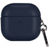 AppleKing obal z PU kože s karabínou pre AirPods 4 - tmavomodrý - možnosť vrátiť tovar ZADARMO do 30tich dní