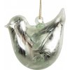 Clayre & Eef Závesná dekorácia zelený sklenený vtáčik - 7*4*6 cm - Clayre & Eef
