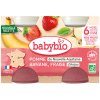 BABYBIO Jablko banán a jahody s mätou 2 x 130 g