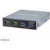 AKASA přední panel HUB 4 Port USB nabíjecí panel s dual Quick Charge 3.0 a dual USB 3.1 porty AK-ICR-34