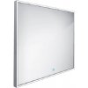 Nimco Zrkadlá - Zrkadlo s LED osvetlením, 60x60 cm, dotykový senzor, hliník ZP 13066V