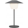 Prenosná stolová lampa ANI MINI 21 cm, LED, teplá sivá, hliník, Blomus