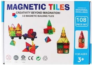 Magnetic Tiles Magnetická stavebnica sada 108ks