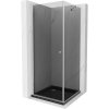 Mexen Pretoria, sprchovací kút 90 (dvere) x 90 (stena) cm, 6mm šedé sklo, chrómový profil + čierna sprchová vanička, 852-090-090-01-40-4070