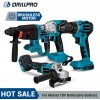 Súprava bezuhlíkového elektrického náradia DrillPro 4 in 1, 4 x batérie 2 ks nabíjačka Batéria: 2ks batéria