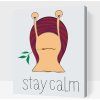 Vymalujsisam.sk Maľovanie podľa čísiel - Stay calm slimák Veľkosť: 30x40cm, Rám: Na kartónovej doske