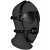 Ouch! Xtreme Blindfolded Head Harness with Solid Ball Gag Black