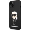 Silikónové puzdro Karl Lagerfeld na Apple iPhone 13 KLHCP13MSNIKBCK Liquid Silicone Ikonik NFT čierne
