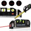 GEKO Laserová vodováha 245 mm, podsvietená, 3 libely, zvinovací meter 1,5 m,