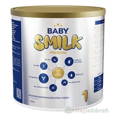 BABYSMILK PREMIUM 1 s Colostrom (0-6 m) 1x900g, počiatočná dojčenská mliečna výživa v prášku