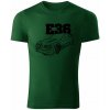 T-ričko BMW e36 line pánske tričko Farba trička: Tmavozelená, Farba potlače: Čierna, Veľkosť: XXL