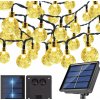 SOLÁRNE LAMPY 20LED GIRLANDA DO ZÁHRADY SVETELNÁ REŤAZ TEPLÁ