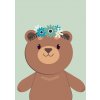 Dream Creations Detské plagáty zvieratá s kvetinami | 6 vzorov Vzor: Medveď
