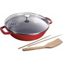 Staub Wok so sklenenou pokrievkou 30cm grafitovo sivý