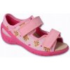 Befado detské papuče na suchý zips ružové, veľkosť 30
