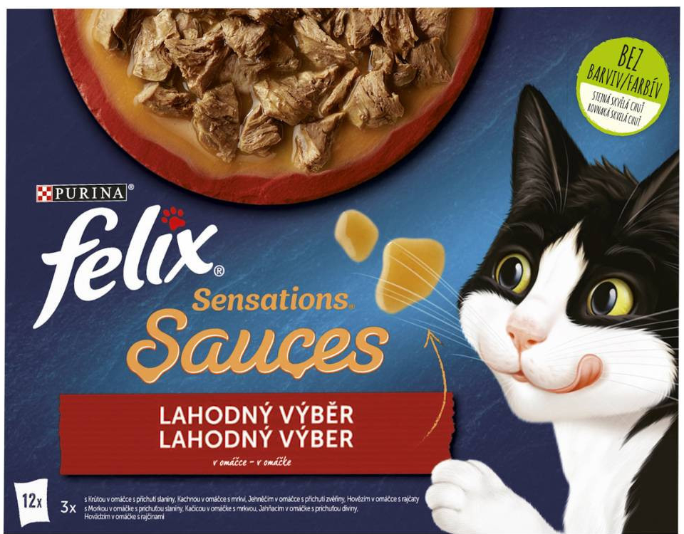 Felix Sensations Sauces hovädzie, jahňacie, morka, kačica v lahodnej omáčke 12 x 85 g