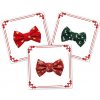 Funky Dog Motýlik vianočný Veľkosť: S 6cm, Vzor: Zelený so sobmi