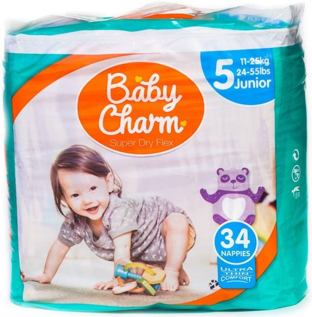 Baby Charm Super Dry Flex 5 Junior 11-25 kg 34 ks od 7,69 € - Heureka.sk
