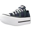 Converse Nízke tenisky CHUCK TAYLOR ALL STAR LIFT DOUBLE STACK PLATFORM PLAID Zelená