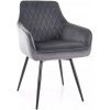 Textilomanie Jedálenská stolička MARLO VELVET sivá