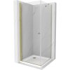 Mexen Pretoria sprchová kabína, kyvné dvere 80 x 80 cm, transparentnéné, zlatá + závesný bidet Flat - 852-080-080-50-00-4010
