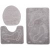 Najkoberce Sada kúpeľňových koberčekov MONO 1001 sivý 6213 3PC STOPA 50x80 cm