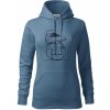 Futbalová lopta kopačka jedným ťahom - Mikina dámská Cape s kapucí - M ( Denim )