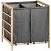 Bigbuy Home Košík na prádlo Koš na oblečení Šedý Single Wood Material (33 x 60 x 59,5 cm)