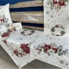 Gobelínový Chenille Vianočný obrus - rôzne rozmery a obliečka na vankúš - Vianočné RUŽE a SVIEČKY Veľkosť: 45x180cm