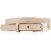 Brødrene Dámsky kožený opasok 90 cm | béžová O-OPD27/BEIGE90