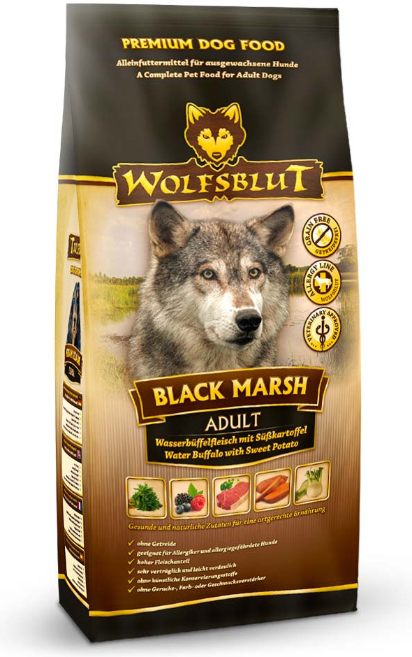 Wolfsblut Black Marsh Adult byvol a tekvica 12,5 kg