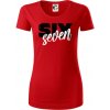 Six seven - písmo - Dámske tričko z organickej bavlny Origin (GOTS) - XL ( Červená )