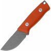 Fox-Knives Muzzle Fixed Knife Stainless Steel Becut Satin Blade, G10 Orange Handle FX-664 OR