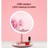 Bezdoteku LED kozmetické makeup zrkadlo guľaté veľké ružové