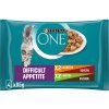 Purina One Difficult Appetite kura a hovädzí, morka a kačica 4 x 85 g