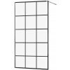MEXEN - KIOTO Sprchová zástena WALK-IN 100x200 cm 8 mm, chróm, čierny vzor 1 800-100-101-01-77