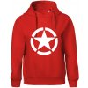 Army hvězda - Oversized mikina dámská Moon - kratšia + širšia - 2XL ( Červená )