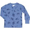 Detské bambusové tričko s dlhým rukávom Blue astronaut Geggamoja